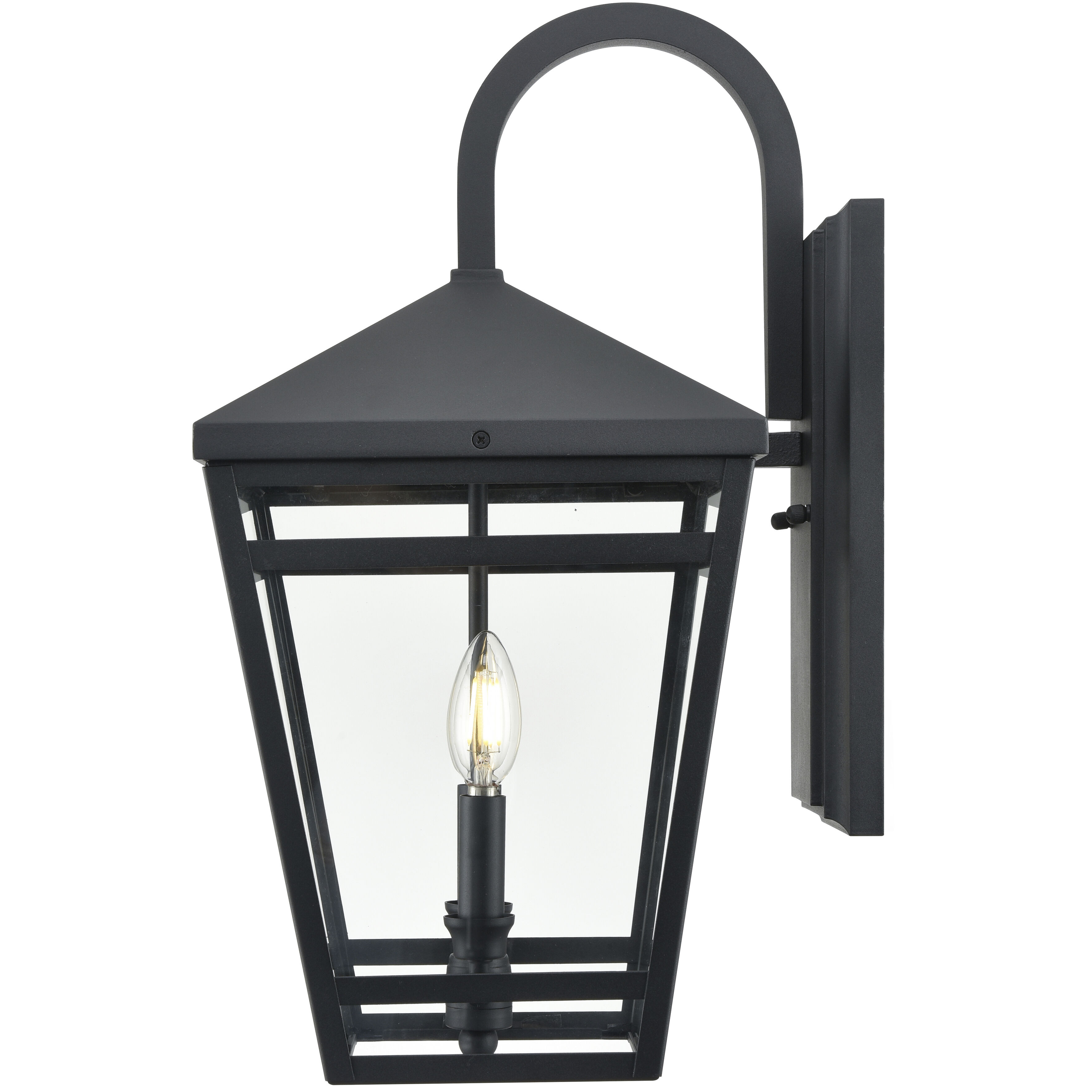 Seager 2 Light 20.25 inch Textured Black Outdoor Wall Sconce